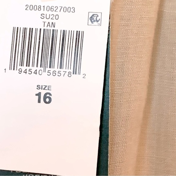 NEW LAUREN RALPH LAUREN Tan 100% LINEN Trousers Pants Tan Size 16 - Picture 8 of 9